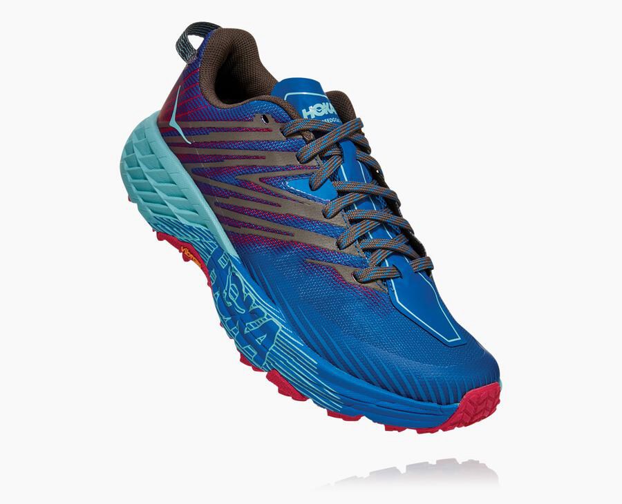 Hoka One One Speedgoat 4 Trailskor Dam - Blå - MNQIU-8072